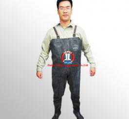 Quần cao su tráng nhựa HS dày (ngang ngực) rằn ri đế vàng