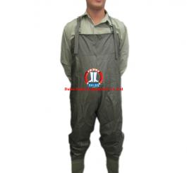 Quần cao su đen tráng nhựa TQ dày, chống hóa chất+axit  (ngang ngực)